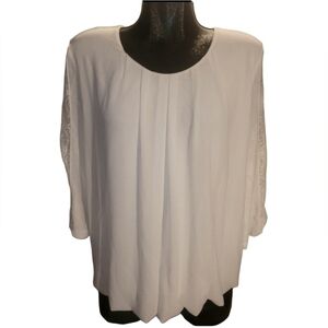 Stella Morgan White Lace Detailed Blouse Size L